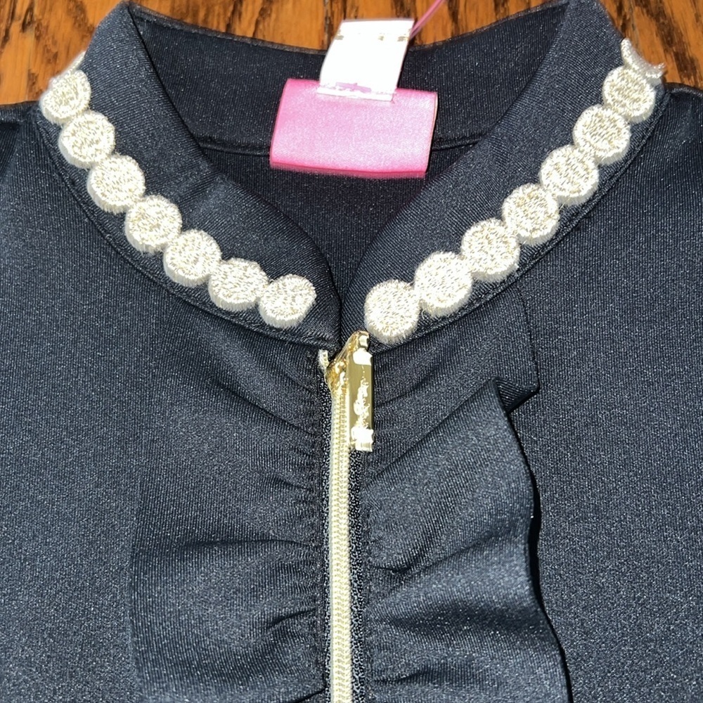 Lilly Pulitzer girls Adalee shift dress in Onyx-gold details size large (8-10) - Picture 3 of 10